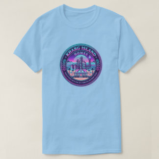 Kharg Island Homes Iran Vaporwave Blå T-Shirt