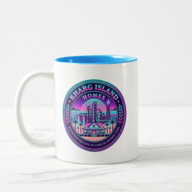 Kharg Island Homes Iran Vaporwave Mugg (Vänster)