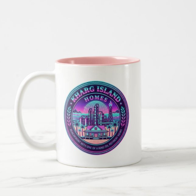 Kharg Island Homes Iran Vaporwave Mugg (Vänster)