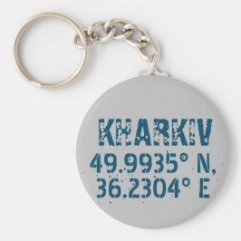 Kharkiv Ukraina Latitude & Longitud Distress Nyckelring