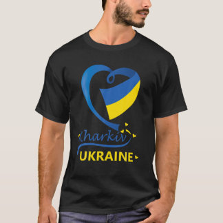 Kharkiv Ukraina National Flagga Heart Emblem Vapen T Shirt