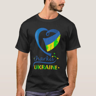 Kharkiv Ukraina National Flagga Heart Emblem Vapen T Shirt