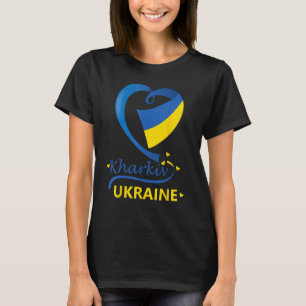 Kharkiv Ukraina National Flagga Heart Emblem Vapen T Shirt