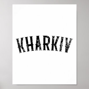 Kharkiv Ukraina Vintage Svart Textil Kläder Poster
