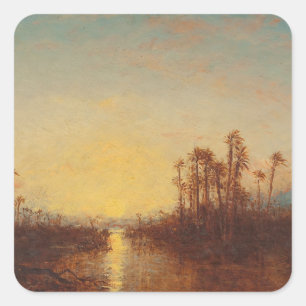 Khartoum, Coucher De Soleil - Félix Ziem Fyrkantigt Klistermärke