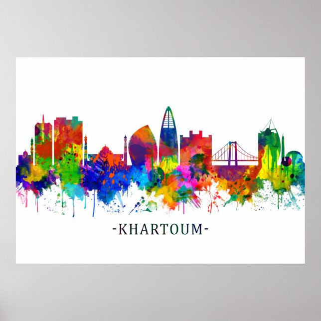 Khartoum Sudan Skyline Poster (Framsidan)