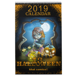 Khat tecknader 13 dagar av den Halloween kalendern Kalender