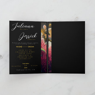 Khem Hummingbird Bröllopsinbjudan | 5×7 Blommig Inbjudan