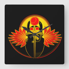 Kherpi Gud för det Stigning Sol, scarabskalan. Fyrkantig Klocka