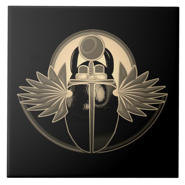 Kherpi Gud för Stigning Sol,Ancient Egypten Kakelplatta (Framsidan)