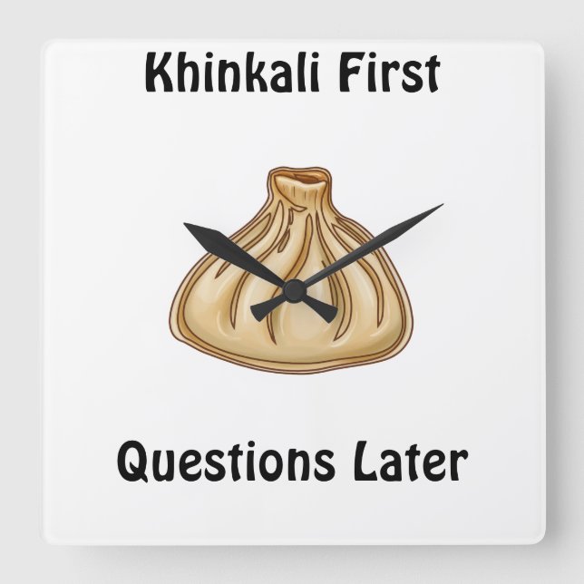 Khinkali Fyrkantig Klocka (Framsida)