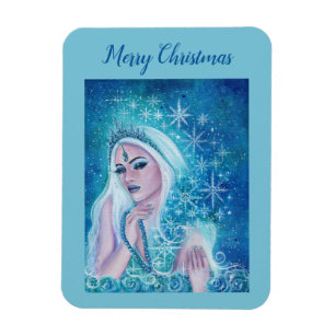 Khione guddess från snö art av Renee Lavoie Helg Magnet