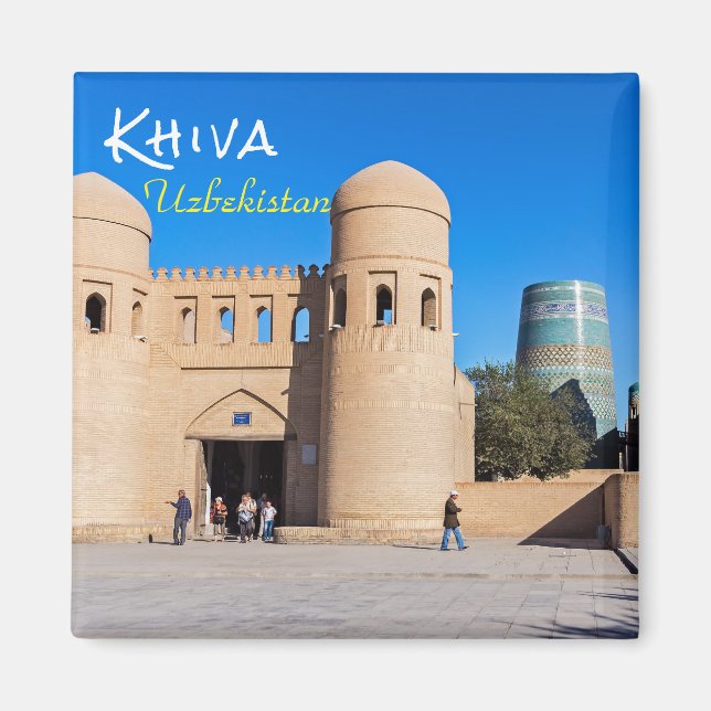 Khiva, Uzbekistan - Grind med tvillingsköldpaddor Magnet (Framsidan)