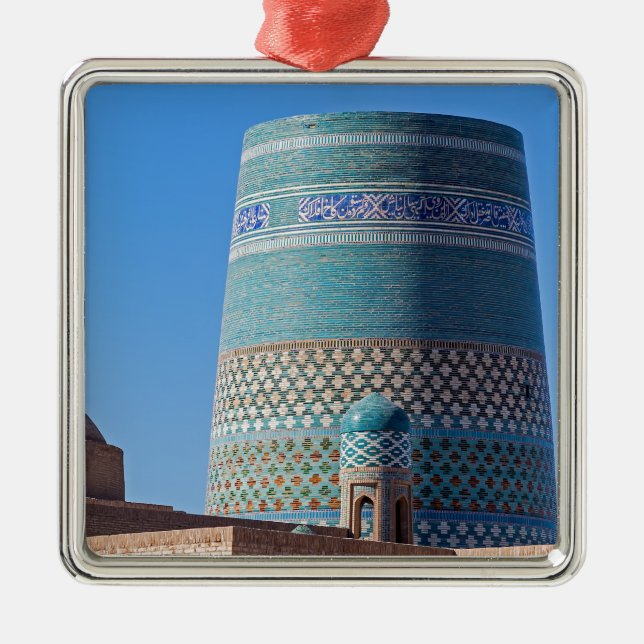 Khiva, Uzbekistan - Islam Khodja Minaret Julgransprydnad Metall (Framsidan)