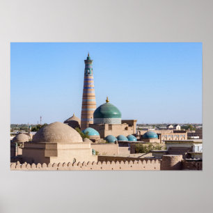 Khiva, Uzbekistan - Islam Khodja Minaret & Moské Poster