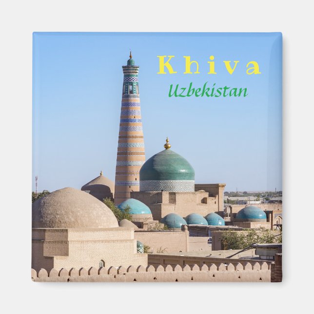 Khiva, Uzbekistan - Islam Khodja Minaret & Mosque Magnet (Framsidan)