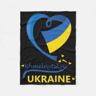 Khmelnytskyi Ukraina Nationell Flagga Hjärtemblem Fleecefilt