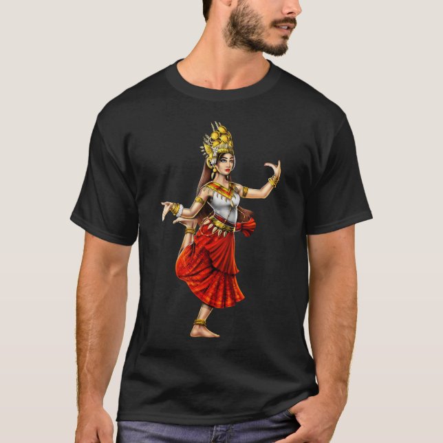 Khmer kambodjansk Apsara-dansare T Shirt (Framsida)
