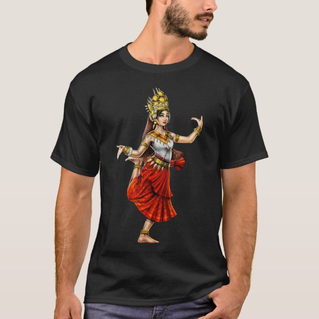 Khmer Kambodjanska apsara Dancer T Shirt (Framsida)