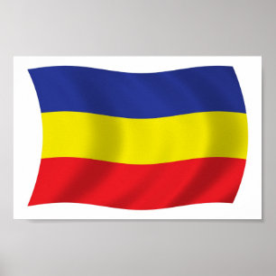 Khmer Kampuchea Krom Flagga Affisch Print