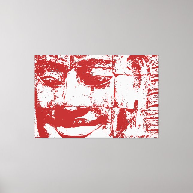 Khmer Stone Ansikte ... Bayon Temple, Kambodja Can Canvastryck (Framsida)