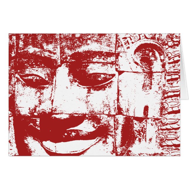 Khmer Stone Ansikte ... Bayon Temple, Kambodja Hälsningskort (Framsidan Horizontal)