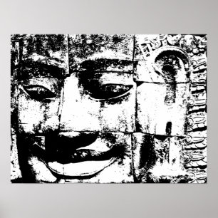 Khmer Stone Ansikte ... Bayon Temple, Kambodja Poster
