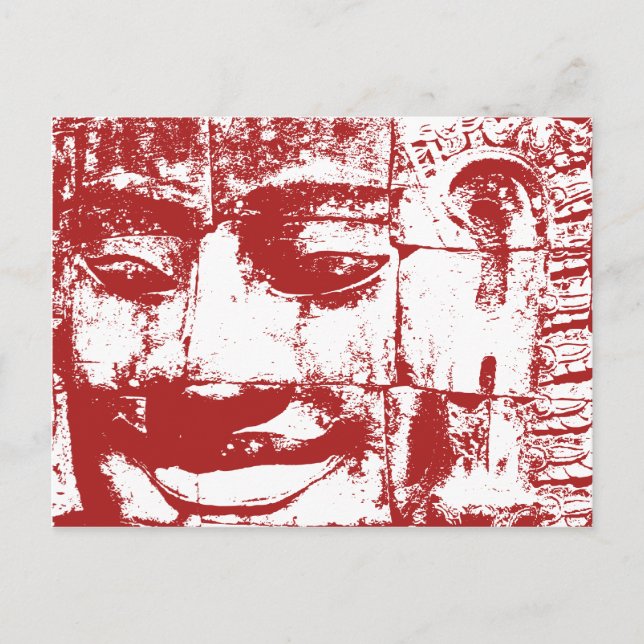 Khmer Stone Ansikte ... Bayon Temple, Kambodja Vykort (Framsida)