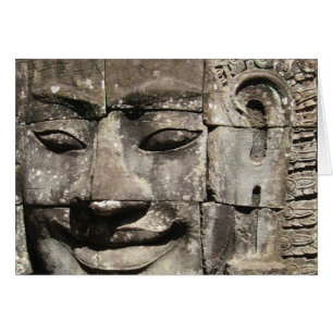 Khmer Stone Ansikte ... Bayon Temple, Kambodjakort Hälsningskort