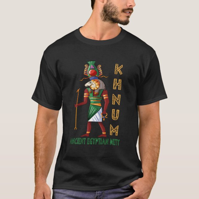 Khnum Ancient Egyptian Gudom of Nile River Source T Shirt (Framsida)