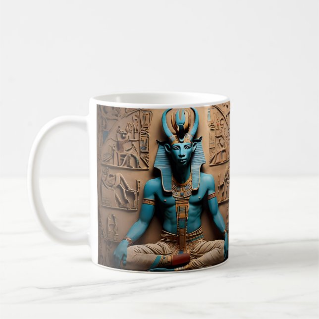 Khnum den forntida egyptiska skaparguden  kaffemugg (Vänster)