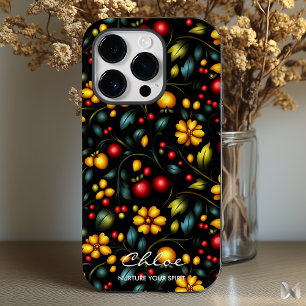 Khokhloma Blommig Telefonfodral med Modärnt Djärvt