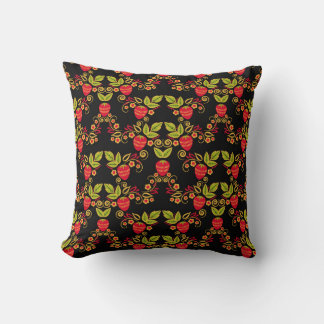 Khokhloma ryska Berries: Traditional Stil Kudde