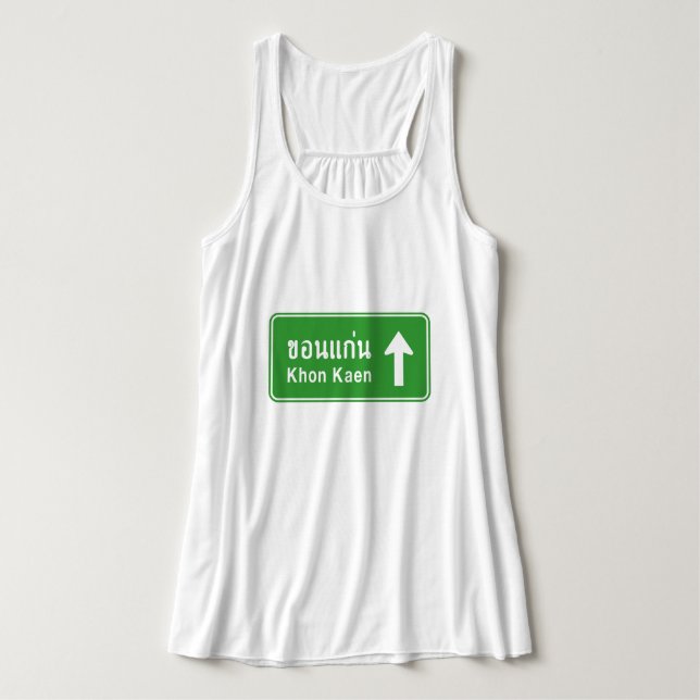 Khon Kaen Ahead ⚠ Thai Highway Traffic Sign ⚠ Linne Med Racerback (Design framsida)