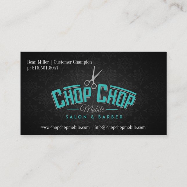 Khop Chop Mobile | Salon & Barber 2 Visitkort (Framsida)