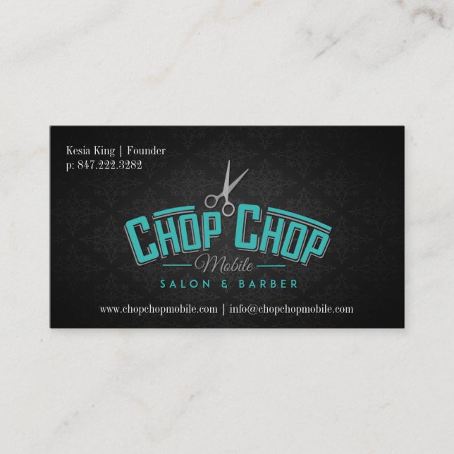 Khop Chop Mobile | Salon & Barber Visitkort (Framsida)
