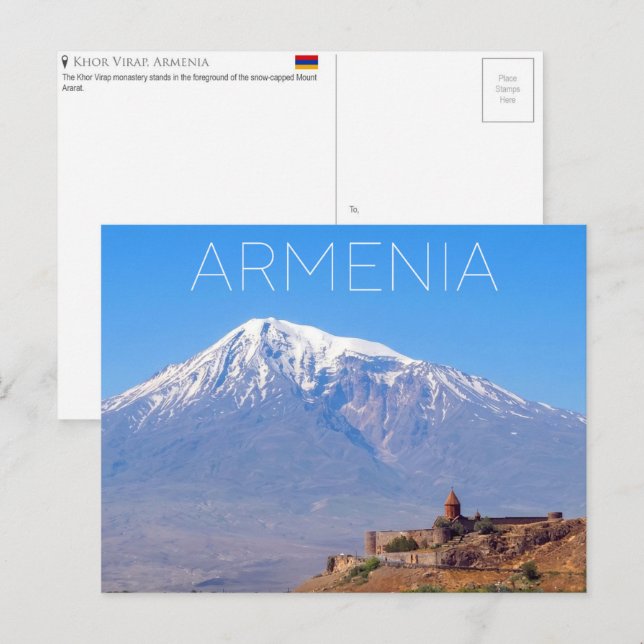 Khor Virap, Armenien Resa vykort (Fram/baksida)