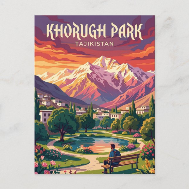 Khorugh Park Tadzjikistan Vykort (Framsida)