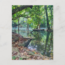 Khoung Si nedgångar, skog sjö, Laos Vykort