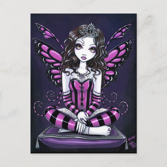 "Khristyn" Rosa Princess Fairy Art Postcard Vykort (Framsida)