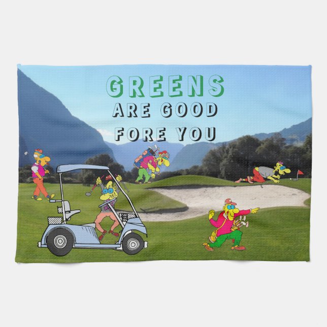 KHS Golf-Gröntar är Bra före köket Kökshandduk (Horisontell)