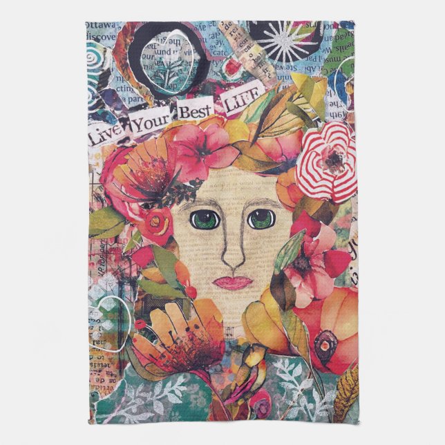 KHS Kvinnor Mixed Media Inspirerande Konst Kökshandduk (Vertikal)