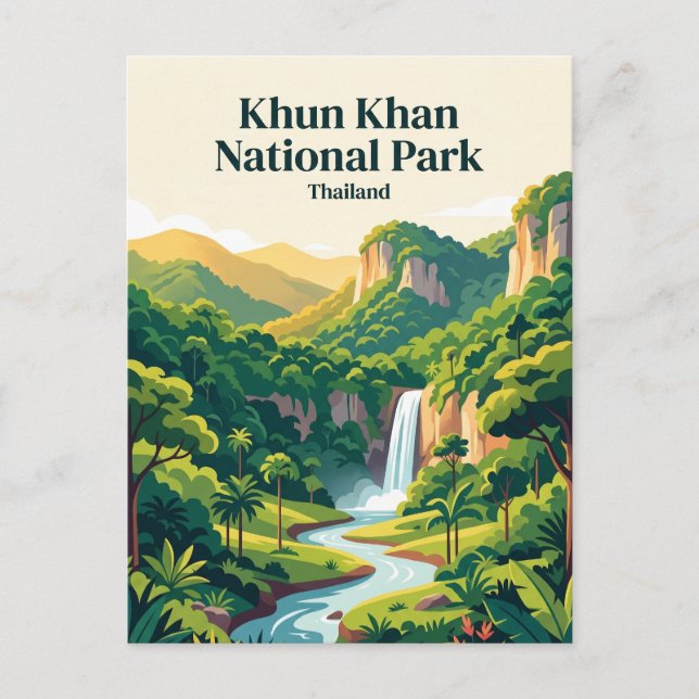 Khun Khan nationalpark Thailand Vykort (Framsida)