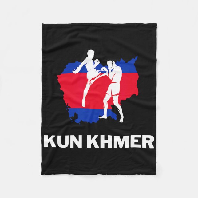 Khun Khmer Kambodja Martial Arts Kick Boxing Fight Fleecefilt (Framsidan)