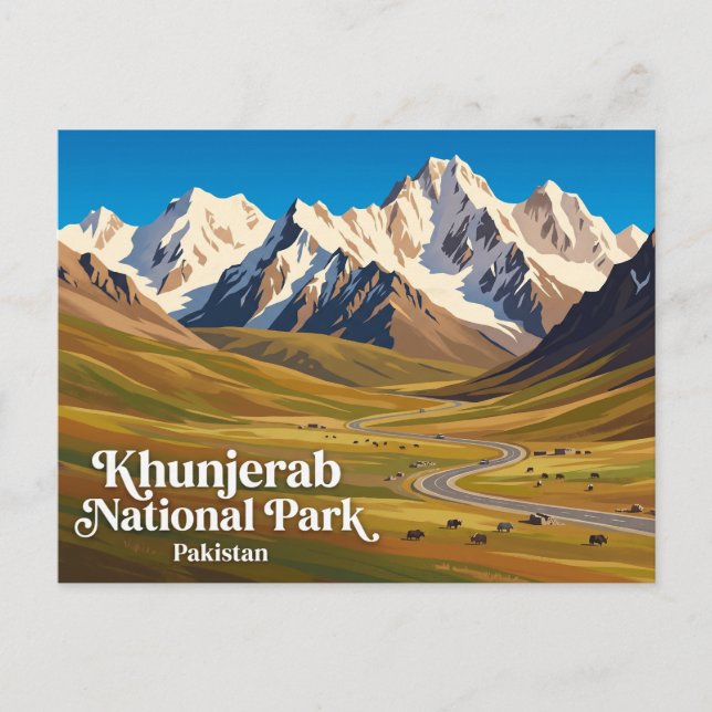 Khunjerab nationalpark Pakistan Vykort (Framsida)