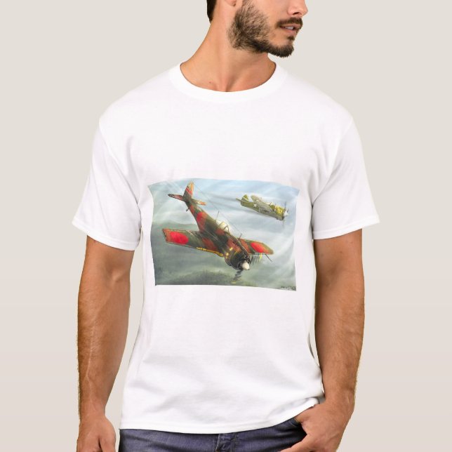 Ki-43 Oscar-flygplan T-shirt (Framsida)
