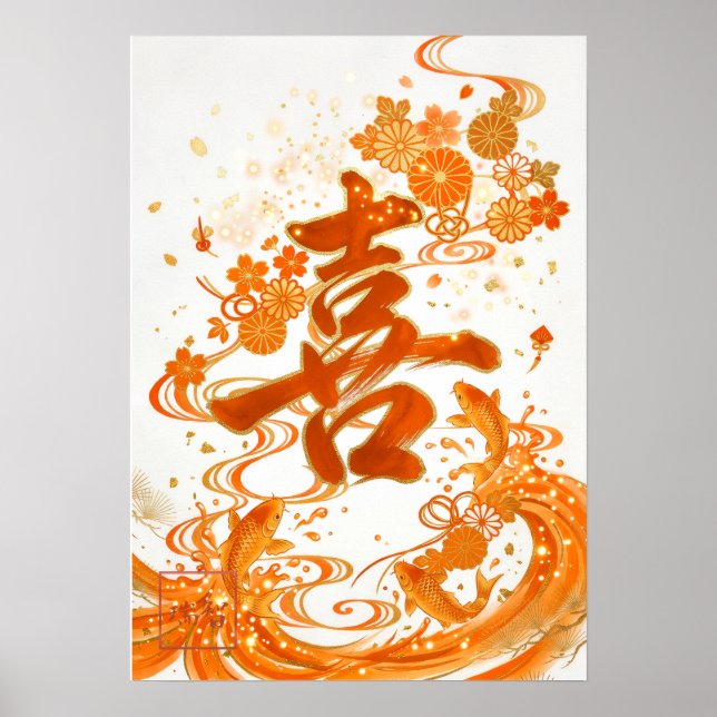 Ki: Elegant Calligraphy "Joy" Art260020005 Poster (Framsidan)