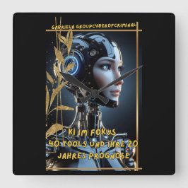 KI im Fokus Fyrkantig Klocka