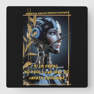 KI im Fokus Fyrkantig Klocka