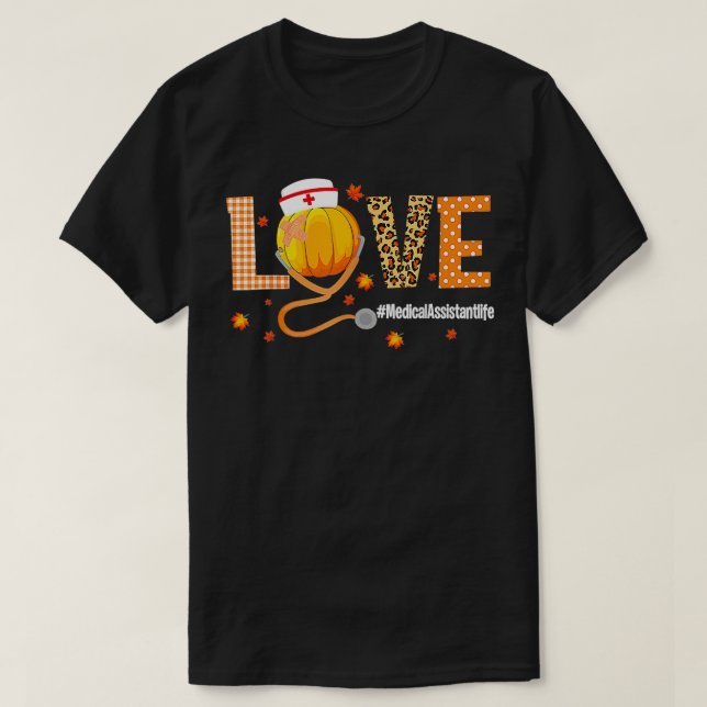 Ki Kärlek Pumpkin Thanksgiving Medical T Shirt (Design framsida)